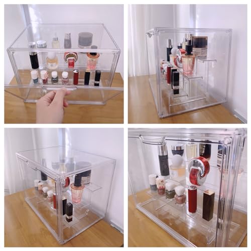 Dasellfa Display Cases for Collections, Plexiglass Display Case, Methacrylate Display Case, Transparent Acrylic Collector's Showcase, with Door, Action Figures, Toys, Miniatures (36 x 23 x 27 cm)