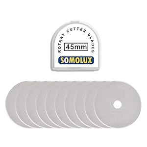 45mm Rotary Cutter and Trimmer Refill Blades for Fiskars by SOMOLUX, 10PCS Replace Blades for Quilting Scrapbooking Sewing Sharp and Durable …