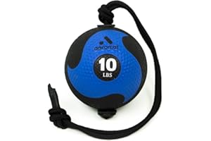AEROMAT Elite Power Rope Medicine Ball for Core Strength/Rotational Movements Training - Weights Color-Coded