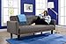 DHP Sienna Sofa Sleeper, Tufted Linen Upholstery with Tapered Wooden Legs, Gray