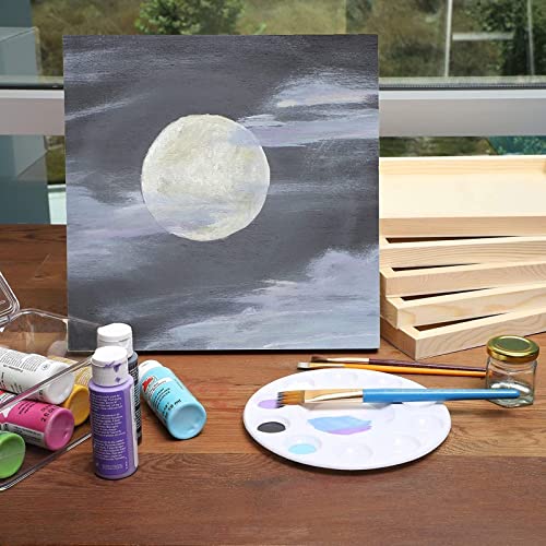 6 Pack 10x10 Wood Panels for Painting, Unfinished Wood Canvas Boards, 7