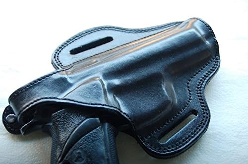 Cal38CZ7 CZ 75B Belt Leather Custom Holster Tan Black R.H