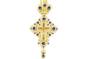 RZRHMUHN Orthodox Cross Pendant, Zinc Alloy Jesus Pendant, Priest's Chest Cross, Gift for Priest, Wedding, Funeral, Prayer