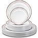 Rose Gold Plates 120pcs Eco-Friendly & Extra Strong. Premium China Lookalike Plastic Plates for Baby Shower, Birthday & Wedding. No Cleanup with Disposable Plates. Re-Usable Rose Gold Party Plate