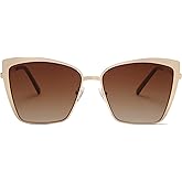 SOJOS Cateye Sunglasses for Women Fashion Mirrored Lens Metal Frame SJ1086