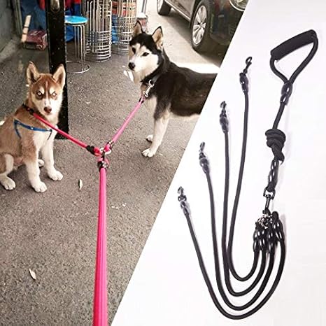 Amazon Co Jp Lrrb ジョギングハーネスロープリードウォークペットチェーン犬子犬トラクション製品を実行しているペットの犬 のロープリーシュコードアウトドア用品 Color Red Size Two Dogs ホーム キッチン