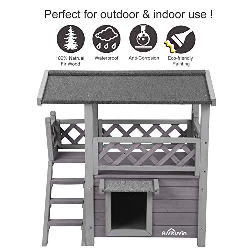 Aivituvin Dog/Cat House Outdoor And Indoor,Feral Pet Houses With Stairs