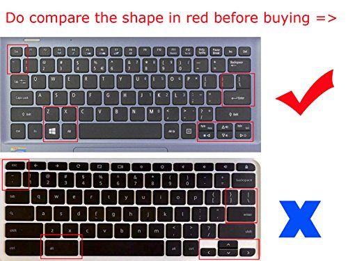 BingoBuy US Layout Silicone Keyboard Protector Cover Skin for ACER aspire V3-372T, R3-131T, SW5-171, SW5-173 (semi-green)
