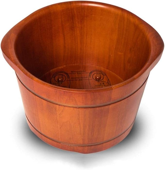 KMMK Natural Wooden Footbath Bucket,Foot Spa for Adults
