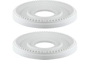 SINGVON 2 Pcs Ceiling Medallion for Light Fixtures and Ceiling Fans, Round White Finish,12"OD x 4"ID (Fit Canopy up to 5.7")