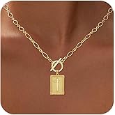 TITUTHIA Cross Necklaces for Women, Paperclip Cross Pendant Necklace Toggle Clasp Cross Charm Necklace Dainty Gold Necklaces for Women Trendy Baptism First Communion Religious Jewelry Gift for Faith