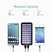 Solar Charger 24000mAh Power Bank High Capacity Solar Power Bank with USB Fan and 3 USB Port External Portable Charger for iPhone, iPad, Samsung, HTC, and other Tablet (Black-Red)