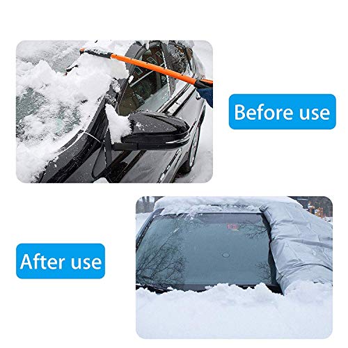 MITALOO Windshield Snow Cover Ice Removal Wiper Visor Protector Auto Sun Shade for Cars Trucks Vans and SUVs Stop Scraping Fits Most Car, SUV, Truck, Van or Automobile with 83"x 48" - Thumbnail 5