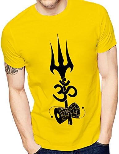 Ghantababajika Men`s Printed Om Trishul T-Shirt | Quote T-Shirts