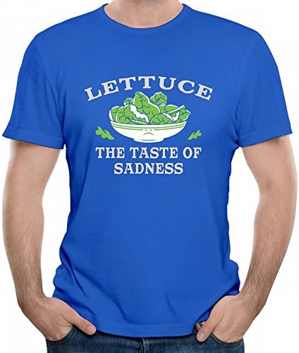 Zeyanzehong Lettuce The Taste of Sadness Graphic Men T Shirt Blue M
