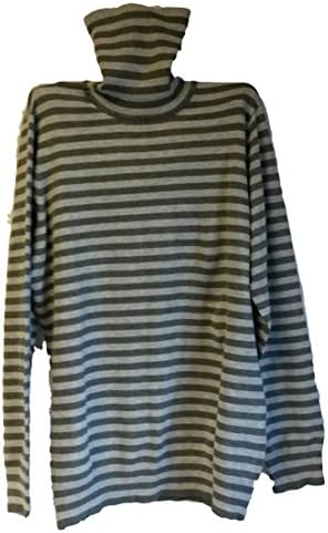 Joseph A. Women's Turtle Neck Sweater Grey Stripe (Large)