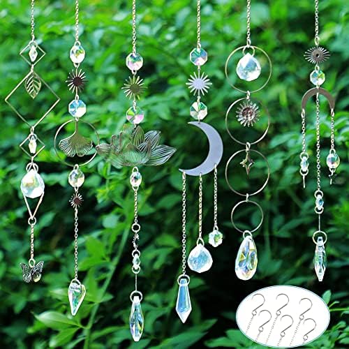 Sun Catchers, 6 Pieces Colorful Crystal Suncatchers Decorative Hanging