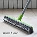 LandHope Push Broom Long Handle Rubber Bristles Sweeper Squeegee Edge 54 inches Non Scratch Bristle Broom for Pet Cat Dog Hair Carpet Hardwood Tile Windows Clean Water Resistant