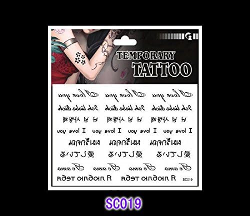 SYZ Beauty Waterproof Temporary Tattoos Love Words Tattoos Sc019