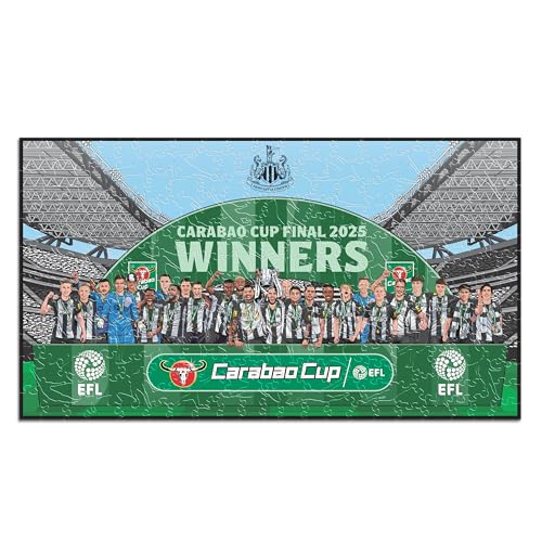 Iconic Puzzles - Newcastle United FC, Carabao Cup Champions 24/25, Puzzle di Legno con licenza ufficiale, 100% sostenibile, regalo per adulti e bambini, taglia S, 150 Pcs