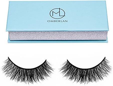3D Mink Eyelashes,Natural Long Cross False Lashes for Makeup, Handmade Siberian Reusable Faux Eyelash 1 Pair Package by OMBERLAN