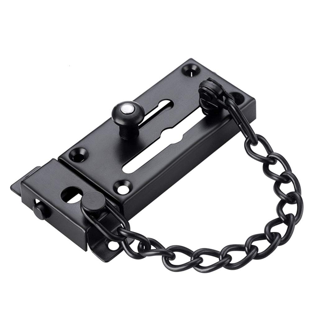 Door Lock Chain, KAIISSA Stainless Steel Anti-Theft Door Bolt Door Chain Slide Bolt Gate Safety Latch Chain Inner Door Lock with Thicker Stainless Steel Chain with Screws, Hotel Family Door or Window