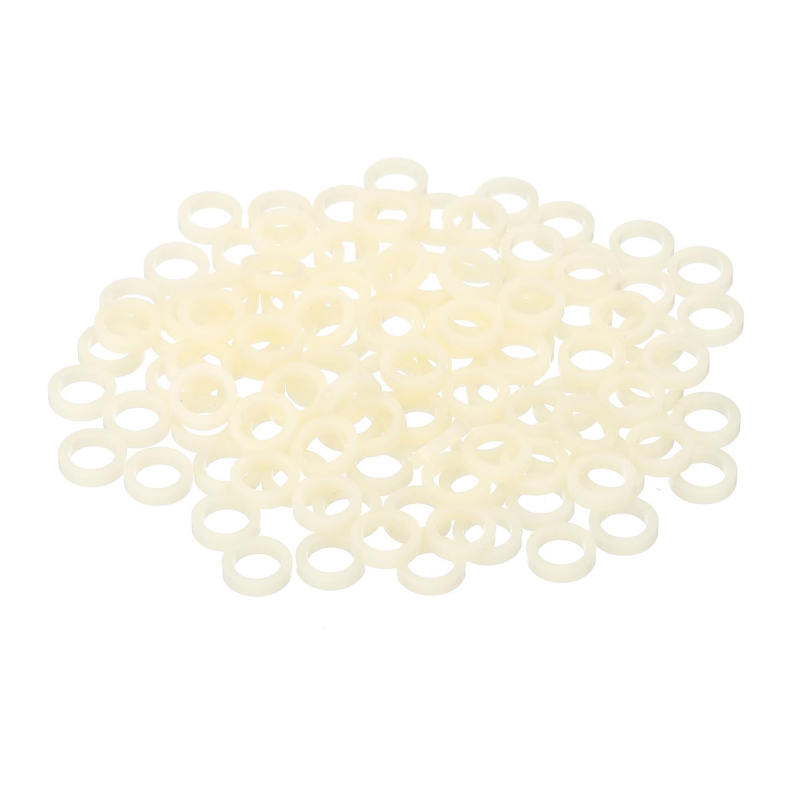 PATIKIL M6 Round Spacer Washer Set, 120 Pcs ABS Plastic Spacer Washer 6.2mm ID, 9mm OD, 2mm Length for M6 Screws — image 1