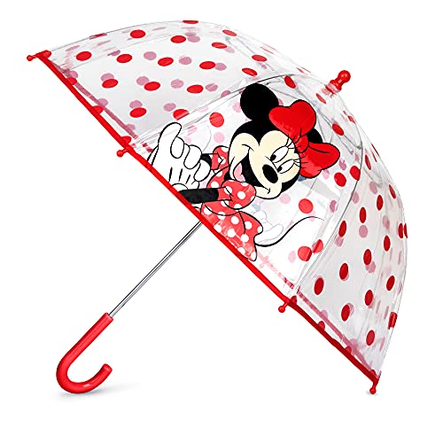 Photo 1 of ABG Accessories ABG girls Kids Clear for Rain Girl's, Transparent with an Easy Grip Handle, Dome Windproof, Bubble Umbrella, Minnie Mouse, Age 3-10 US