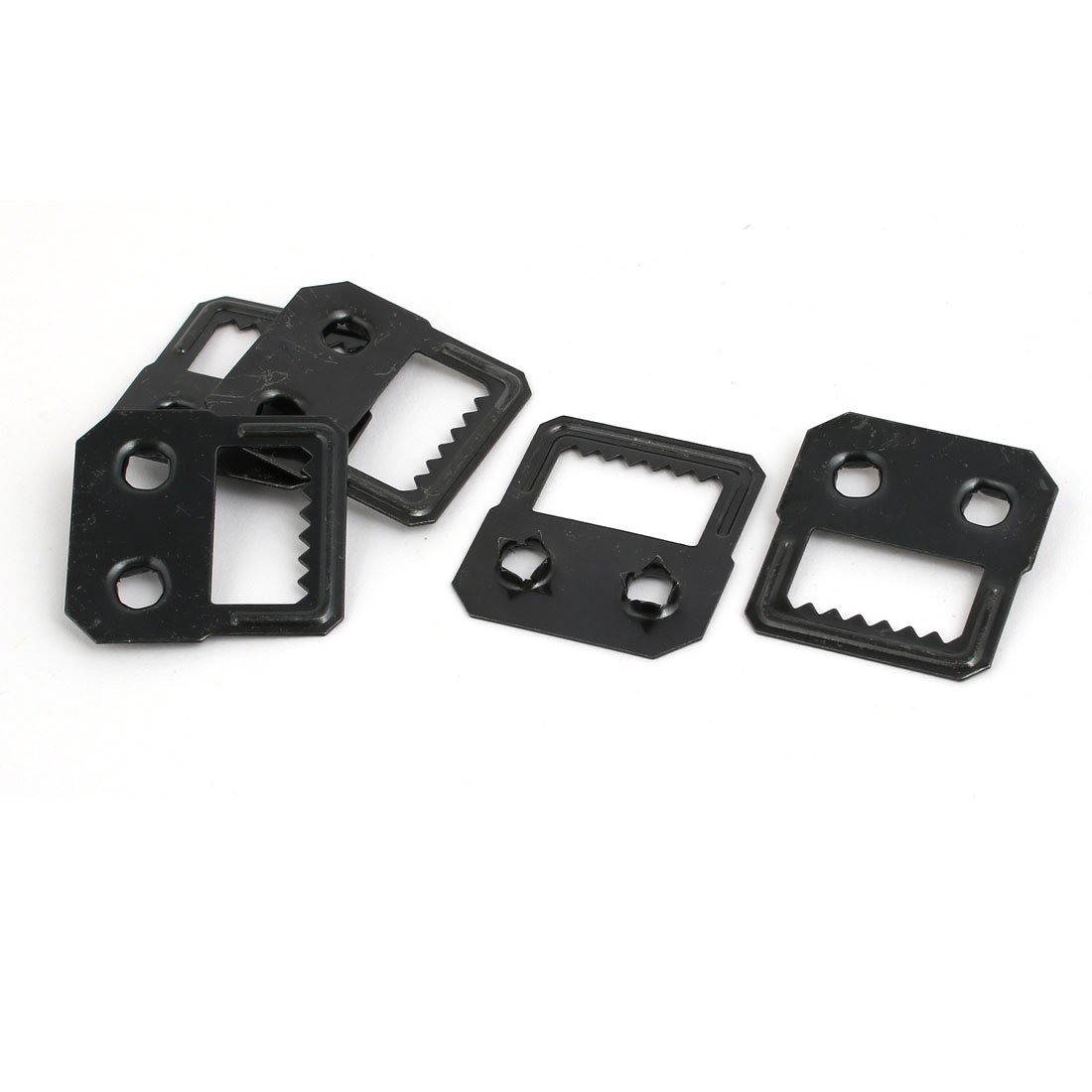 Sourcingmap Album Photo Frame Picture Metal Self Fix Sawtooth Two Holes Hanger Black 5pcs