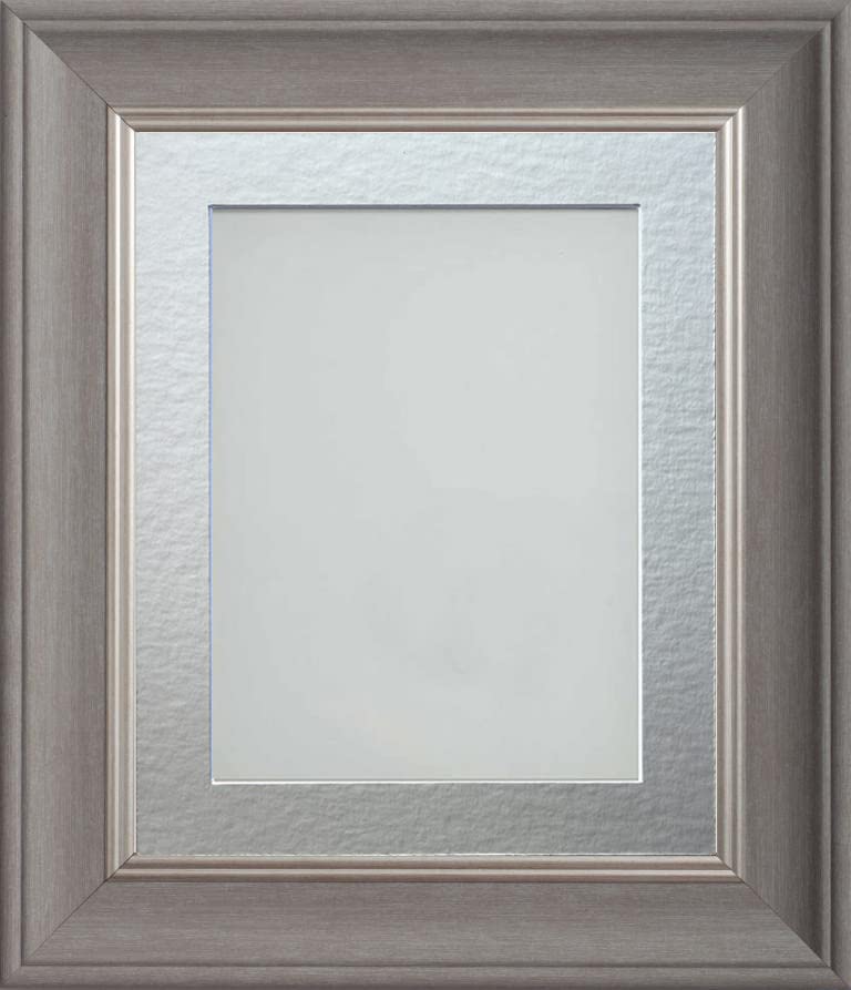 Frame Company Drummond Gunmetal Grey Photo Frame, Silver Mount, 8x8 for 5x5 inch, fitted with perspex