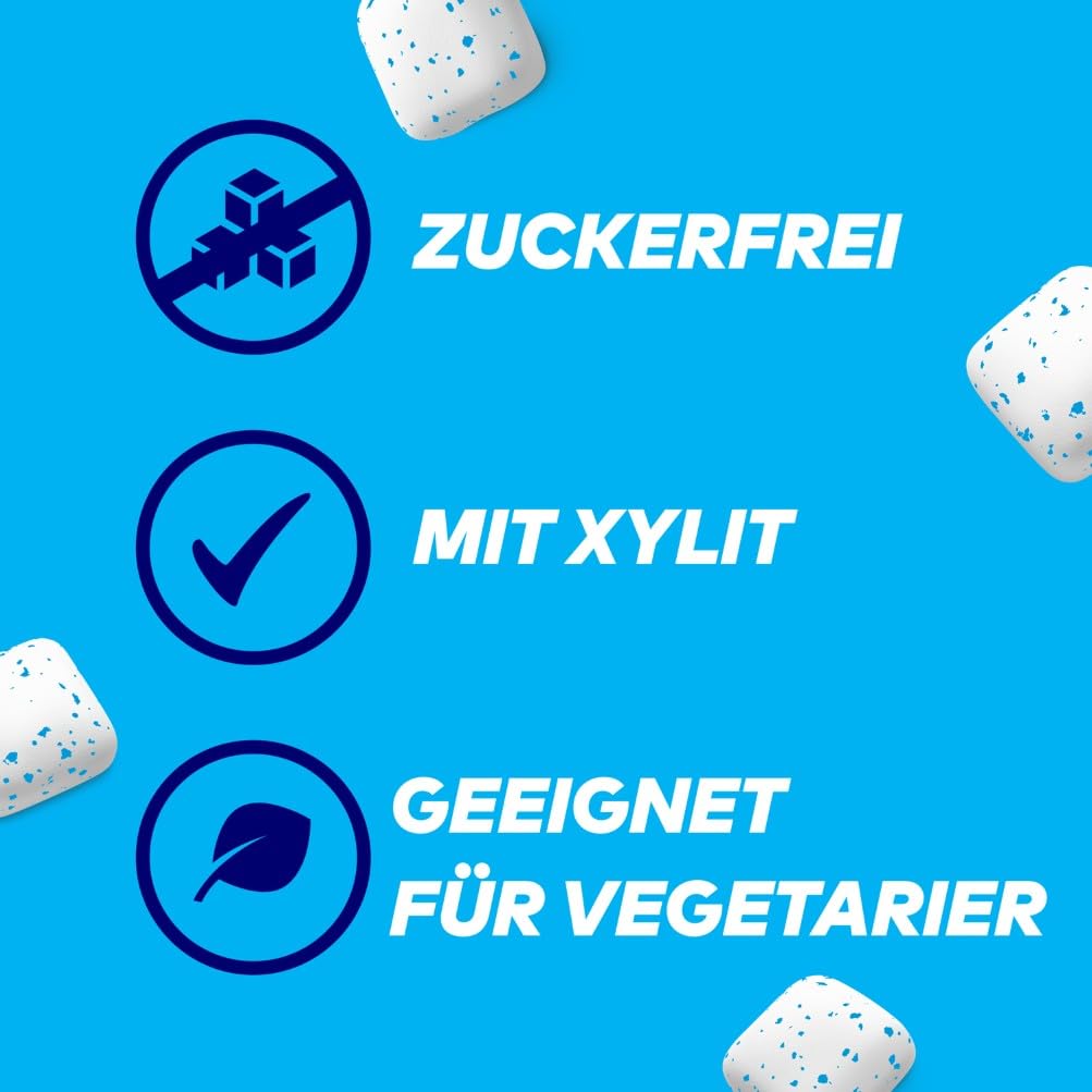 Extra Refreshers Kaugummi zuckerfrei, Peppermint Gum, 12 x 8 Dragees, Großpackung Chewing Gum, Xylitol Kaugummi ohne Zucker mit Minz Frische (96 Dragees) 7