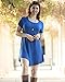 JollieLovin Women's Tunic Casual Short Sleeve Swing Loose T-Shirt Dress (Blue, 3X)