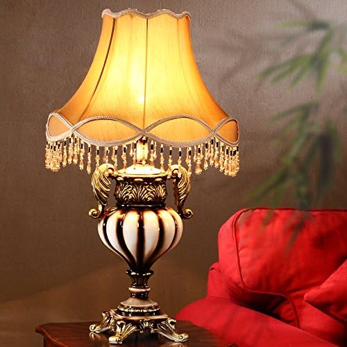 SAEJJ-European-style table lamp vintage luxury hotel luxury villa projects extra large living room study bedroom bedside lamp dimmer [Energy Class A++]