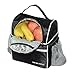 Insulated Double Decker Lunch Bag, Leak Proof Beer Cooler Tote Box, with Removable and Adjustable Strap, SBS Zipper, 2 Side Mesh Bag, for Office, Camping, Hiking, Picnic,Beach, 10