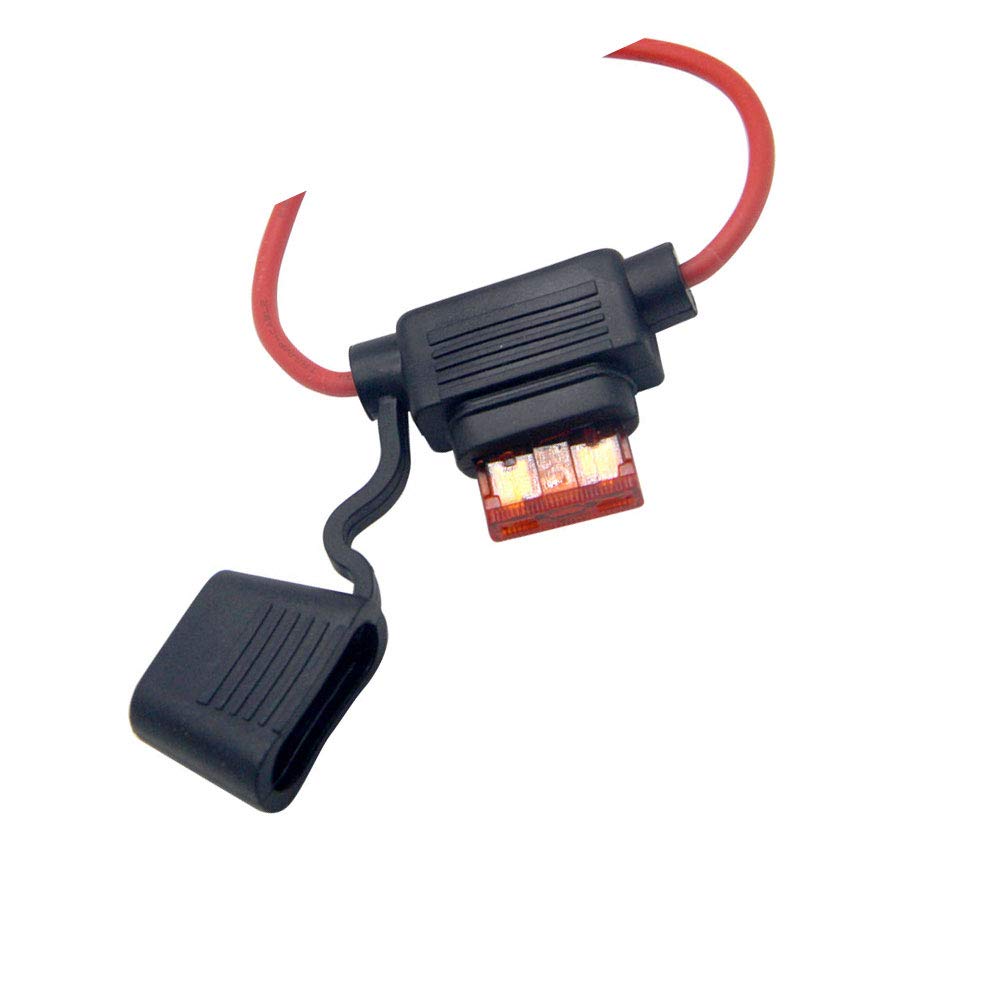 RKURCK 12V 16 AWG Gauge Copper Wire Inline Fuse Holder Standard Blade Fuse Holder 10A for Car Automotive Truck Motorcycle Truck Boat Safe Electrical Protection