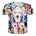 Fromdream Ahegao Shirt Men Anime Tee Shirt Hipster Youth Tracksuit 3D Printed Funny Shirts Summer Apparel S