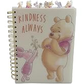 Disney Winnie The Pooh Tab Journal Notebook, Spiral Bound, 144 Lined Pages, 8 x 7 inches