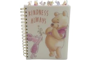 INNOVATIVE DESIGNS Disney Winnie The Pooh Tab Journal Notebook, Spiral Bound, 144 Lined Pages, 8 x 7 inches