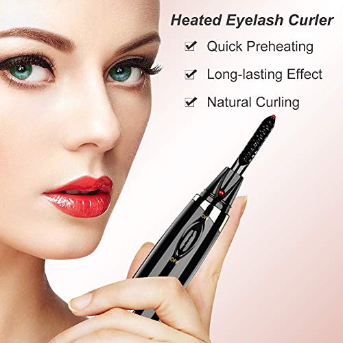 Heated Eyelash Curler, Electric Eyelash Curler, Portable Electric Eyelash Curler for Eyelashes Curling Natural, Quick Heating Long Lasting, Safe ＆ Hassle-Free - Thumbnail 5