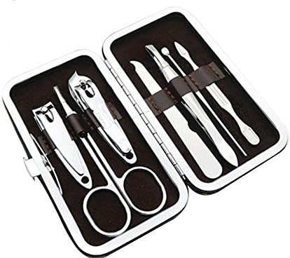 7Pcs Manicure Set - Muti-function Nail Care Kit / Personal Nail Clipper Tools With Nail Clipper / File, Eyebrow Scissors / Tweezers, Earpick, Cuticle Pusher, Double-ended Picker