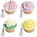 8 Small Tools Set With Silicone Bag & Coupler - TOP QUALITY - Russian Piping Tips Icing Nozzles - For Cakes or Cupcakes Decoration - Make Flowers and Leaves (8 tips with coupler and bag)