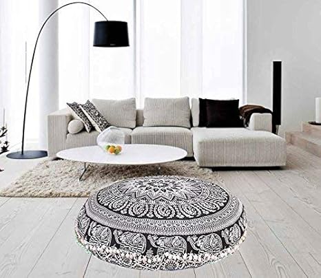 Buy Icc 32 Black And White Floor Pillow Cover Cushion Floor