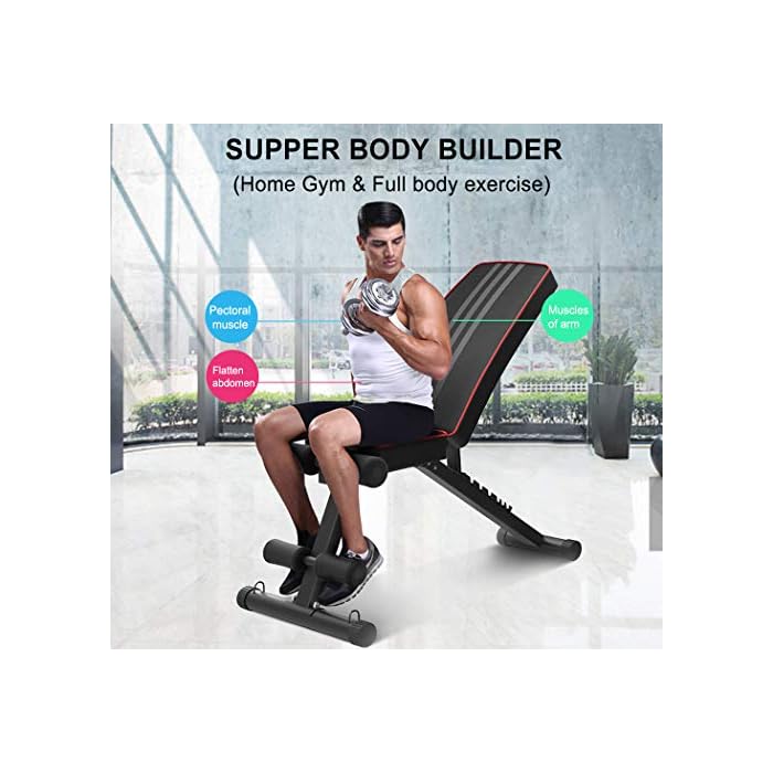 Yoleo Adjustable Weight Bench for Full Body Workout; Foldable Bench