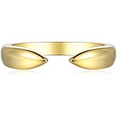 18K Gold Plated Sterling Silver Stackable Open Claw Ring Ajustable Wrap Ring | Cuff Stacking Rings