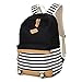 abshoo Lightweight Canvas Backpacks for Girls School Rucksack Women College Bookbags (Black)