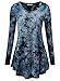 BAISHENGGT Womens Long Sleeve Flared Tunic Top X-Large Tie Dye Navy