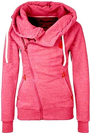 xiaohuihuihui New Hoodie Women Sweatshirt Sweat Turn-Down Collar Cardigans Tracksuit Female Jacket Women Basic Coats Red S