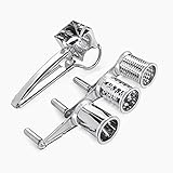 Rotary Cheese Grater - ALISKID Stainless Steel Cheese Grater Shredder Cutter Grinder with 3 Drum Blades
