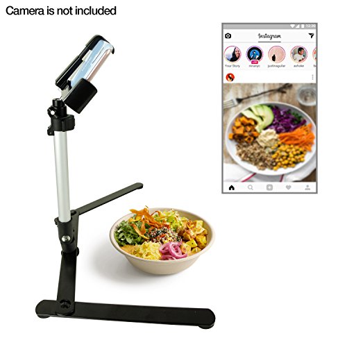LS Photography Table Top Travel Tripod Copy Stand with Rotatable Ball Head Mount for Compact Camera & Camcorder, Includes Phone Holder Clip for Android, iPhone, and Other Smart Phones, LGG717 - Thumbnail 6