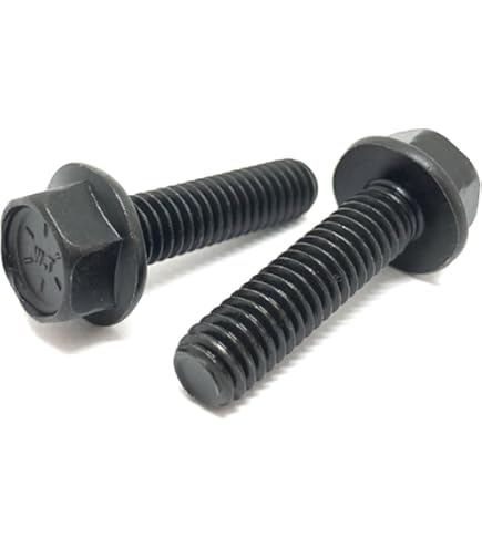 50 Pcs Grade 8 Hex Flange Bolts - 5/16-18x1 Inch Black Phosphate Coated Full Thread